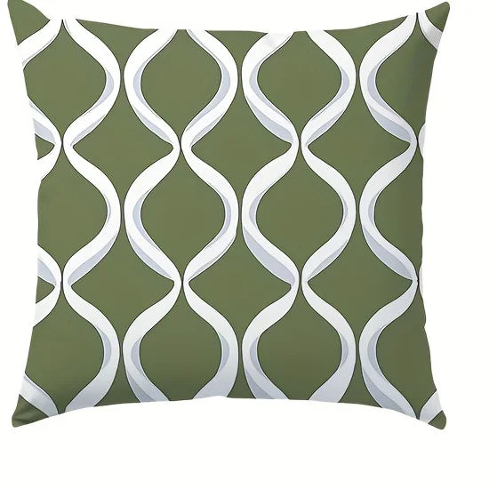 Mondrian green tone, forest style Double-sided Printed pillow cover Short plush Suitable living rooms sofas throw cushion cover
