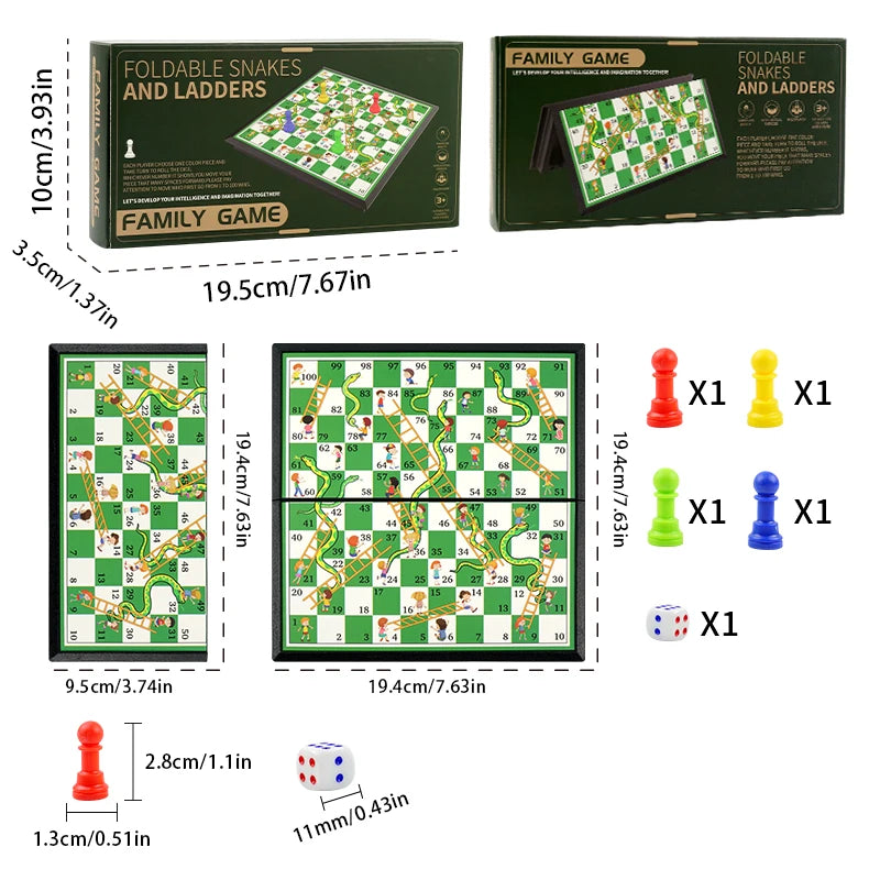 Snake and Ladder Game Board Family Interaction and Friend Party Toy Enhances Logical Thinking Suitable for Birthday, Christmas, Halloween, Thanksgiving Gifts