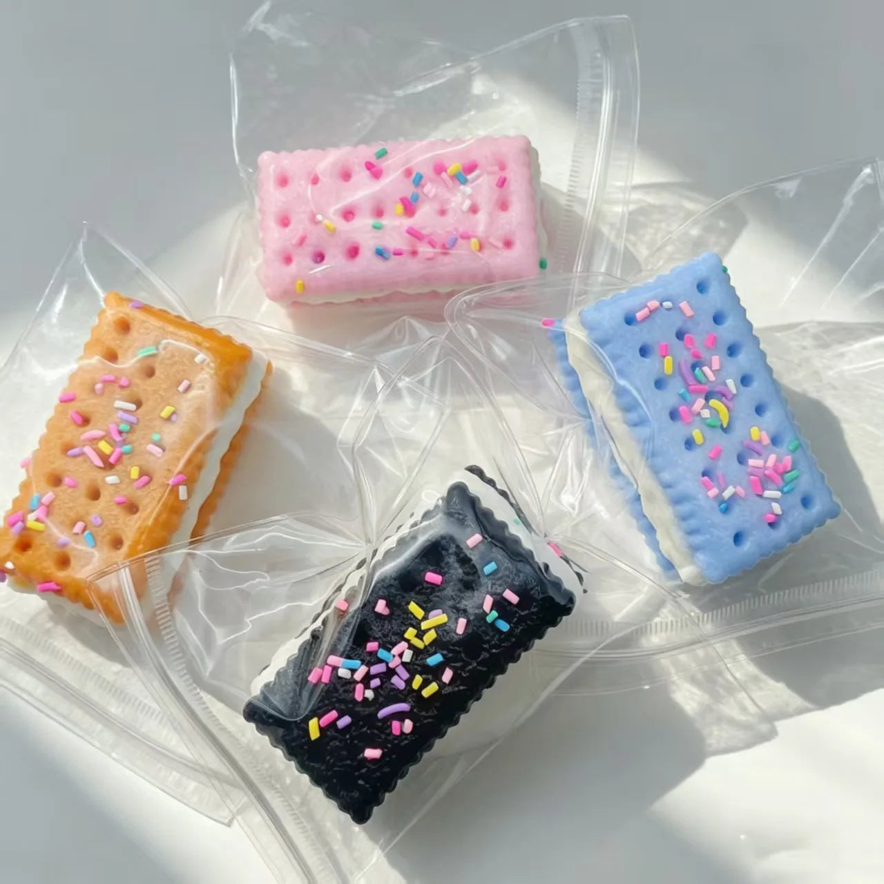 Sandwich biscuit Handmade Silicone Cookies Fidget Toys Slow Rebound Stress Relief Pinch Decompression Squeeze Toy for Adults