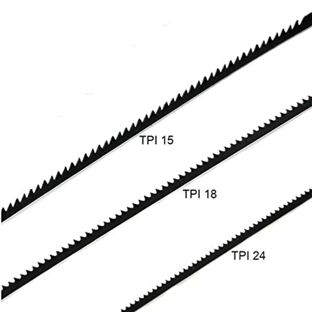 ABLQ 144Pcs Scroll Saw Blades 127Mm Carbon Steel Fretsaw Blades With Cross Pin 15/18/24 Teeth Standard Fine Cut Saw Blades