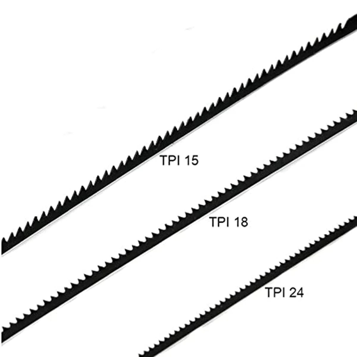 ABLQ 144Pcs Scroll Saw Blades 127Mm Carbon Steel Fretsaw Blades With Cross Pin 15/18/24 Teeth Standard Fine Cut Saw Blades