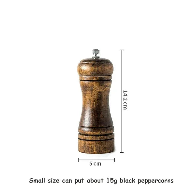 NEW Classical Oak Wood Pepper Spice Mill Grinder Set Handheld Seasoning Adjustable Mills Grinder Ceramic Grinding Core Tools Set