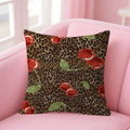 Retro leopard and cheetah theme Double-sided Printed pillow cover Short plush Suitable living rooms sofas throw cushion cover