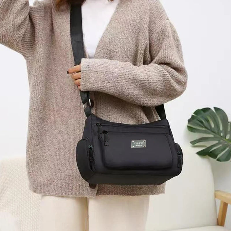 Everyday Versatile Water-resistant Nylon Shoulder Bag Trendy Multi-color Design, Practical Layout for Weekend Short Trips
