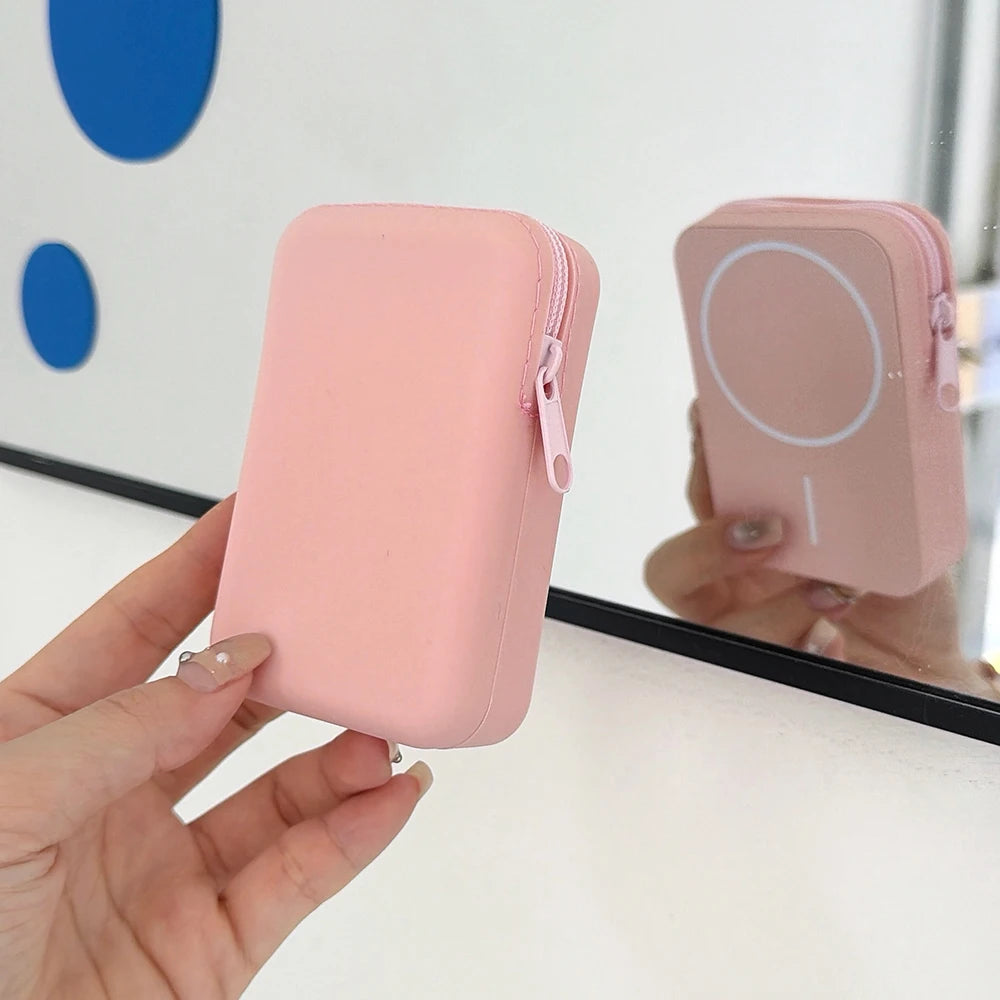 Candy Color Liquid Silicone Mini Zipper Storage Bag Earphone Pouch Lipstick Coins Hair Clips Jewelry Airbuds Case Phone Bracket