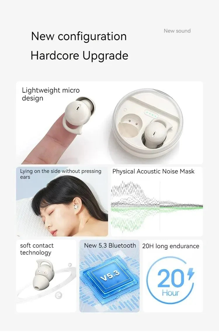New Q26 Sleep Headphones Mini Small Wireless Bluetooth Earphones Noise Reduction Headset In-Ear Invisible Sleeping Earbuds Gifts