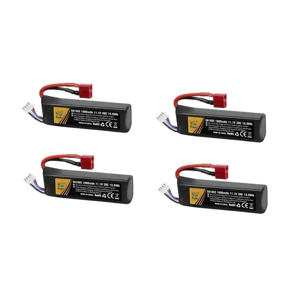 Lithium Polymer Battery 501865 1800mAh 30C T PLUG 11.1V for RC Car Water Gun Mini Paintball Air GunElectric Toy Gun Accessories