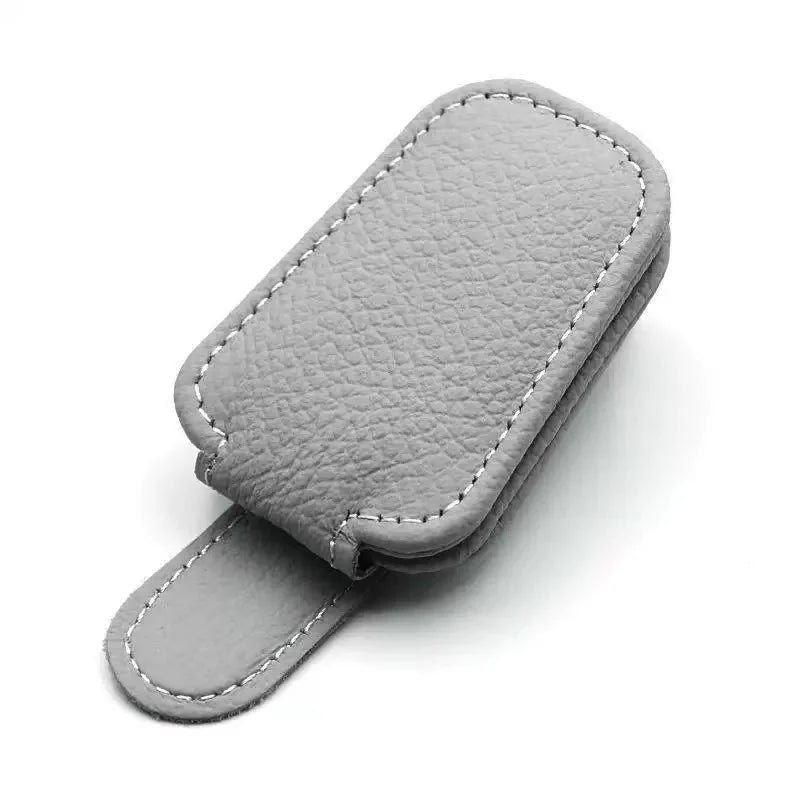 Sunglasses holders are compatible with car sunshades. They feature magnetic leather sunglasses clips and B-type clips.