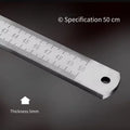 20 Inch Dual Use Stainless Steel Ruler Measuring & Emergency Window Breaking Survival Tool