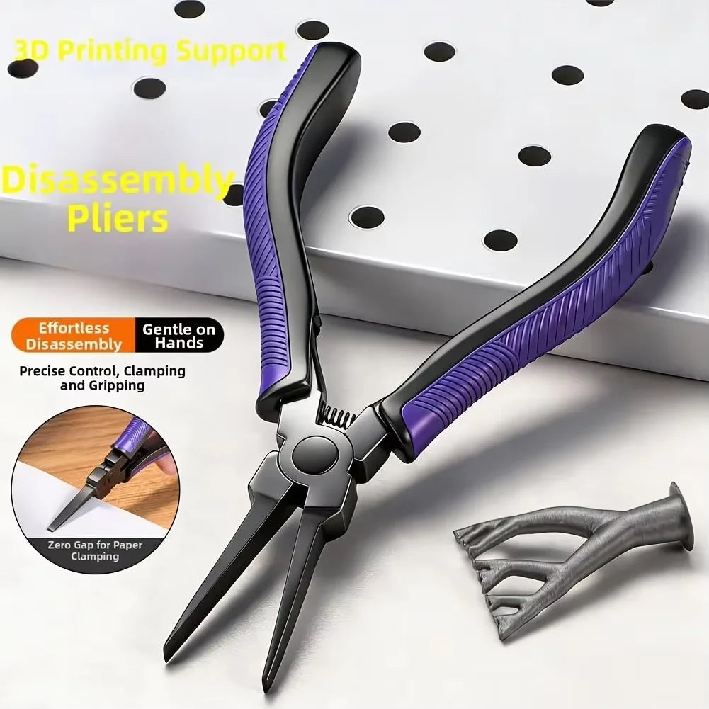 Ultralight CR-V Alloy Steel 3D Printing Support Removal Pliers with Ergonomic Comfort Grip and Flat Head Precision Cutting