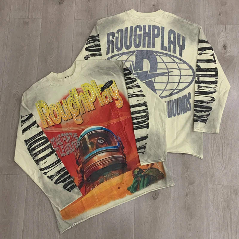 26SS New High Quality Street Lashion Hip Hop Rough Long Sleeved Fall Men's Women's Loose Casual T-Shirt
