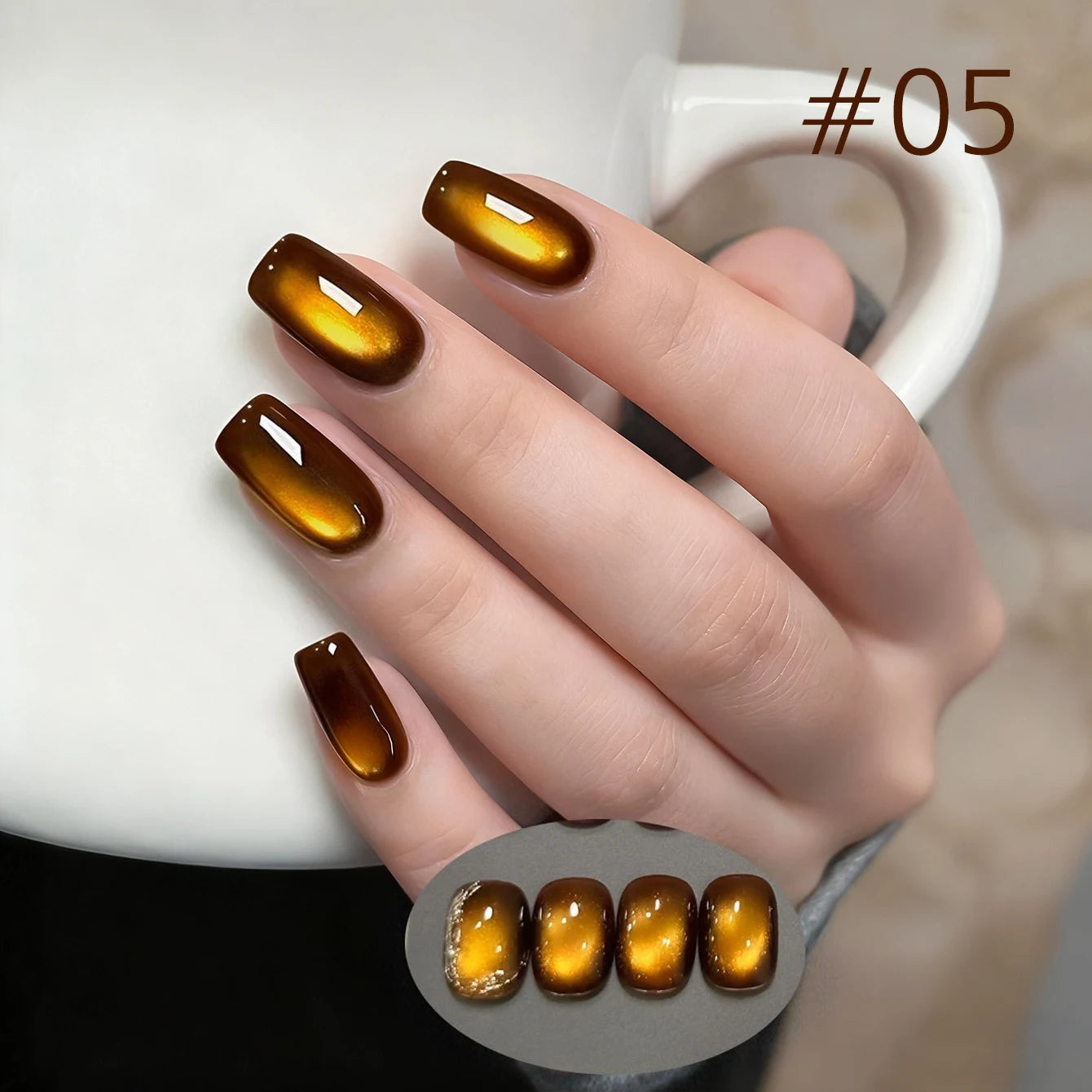 MIANEL 10ML Specially Blended Golden Osmanthus Cat Eye Nail Polish Gel 2026 New Style Versatile Cat Eye Nail Polish Nail Art Set