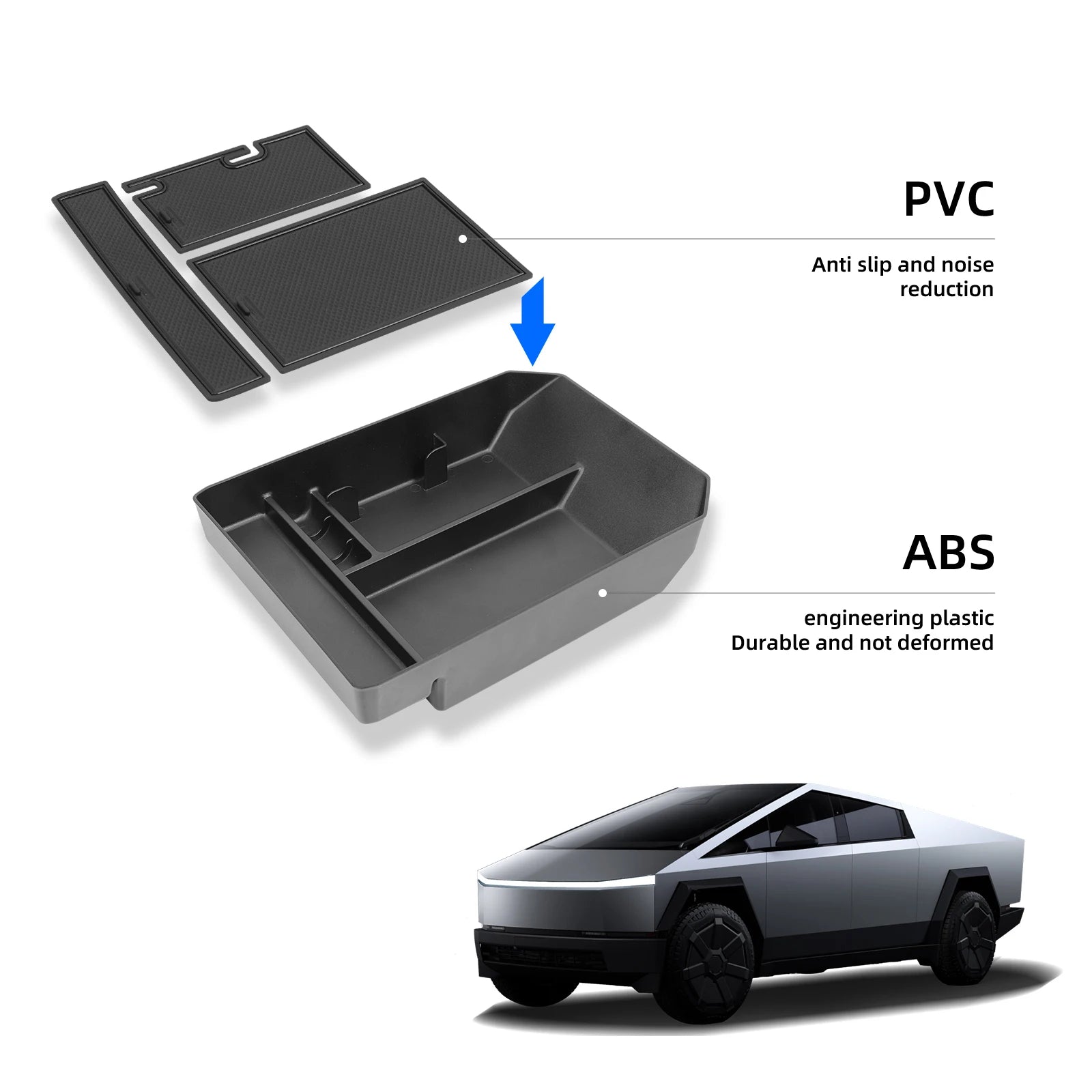 ZUNDUO for Tesla Cybertruck 2024 2025 Center Console Armrest Storage Box Car Tray Organizing Tidying Auto Interior Accessories