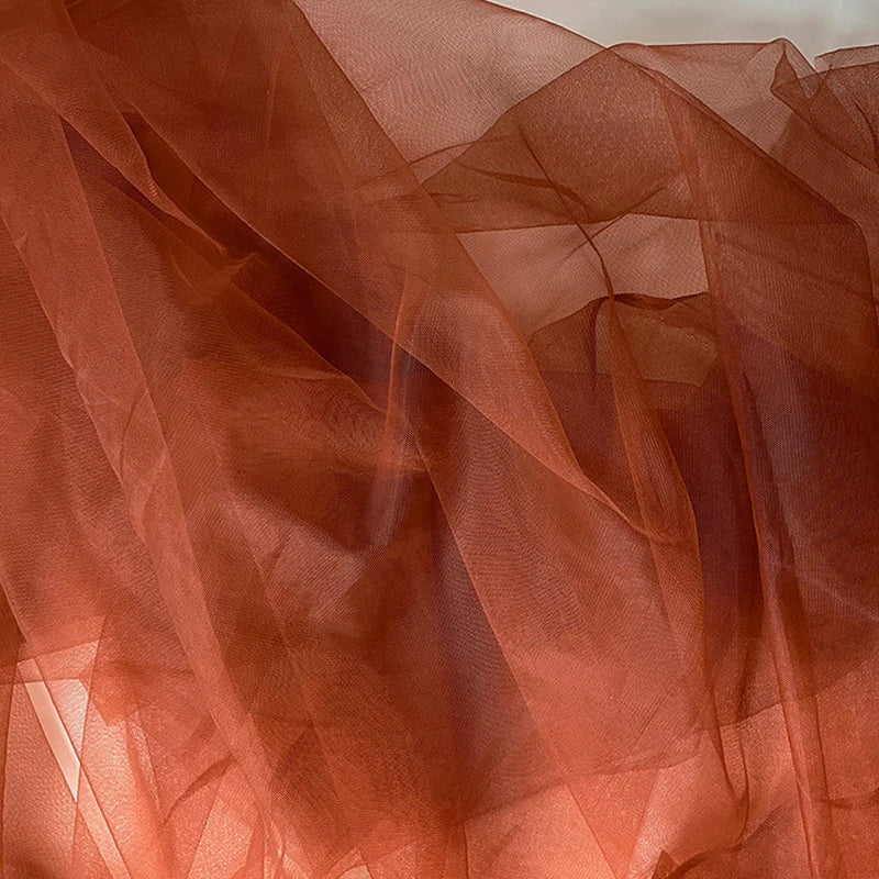 Burnt Orange Soft Tulle Fabric - Wedding Decor Curtains, Chair Covers, Tutu Skirts & DIY Crafting Mesh Material