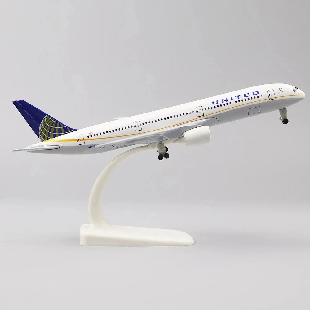 20cm Alloy Metal 787 B787 United Airlines Airplane Model Plane Diecast Aircraft w Landing Gears Plane Model Aircraft Collectible