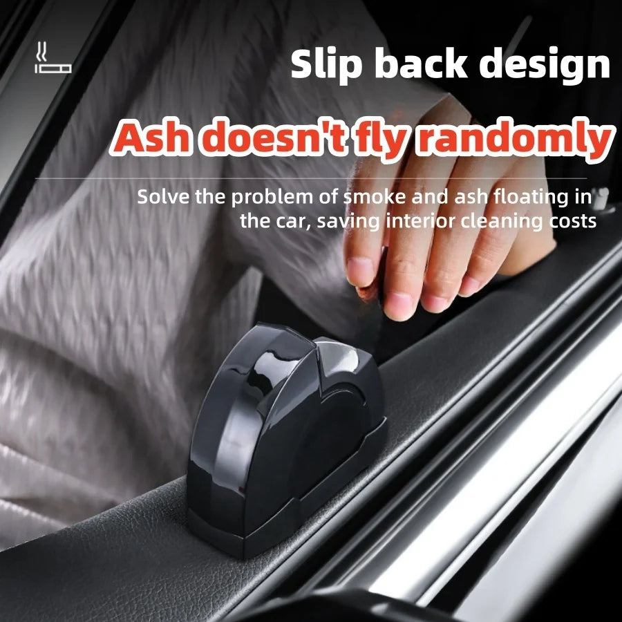 Unique side sliding car door windproof ashtray cigarette butt ashtray ashtray high-end metal lining detachable for car interior
