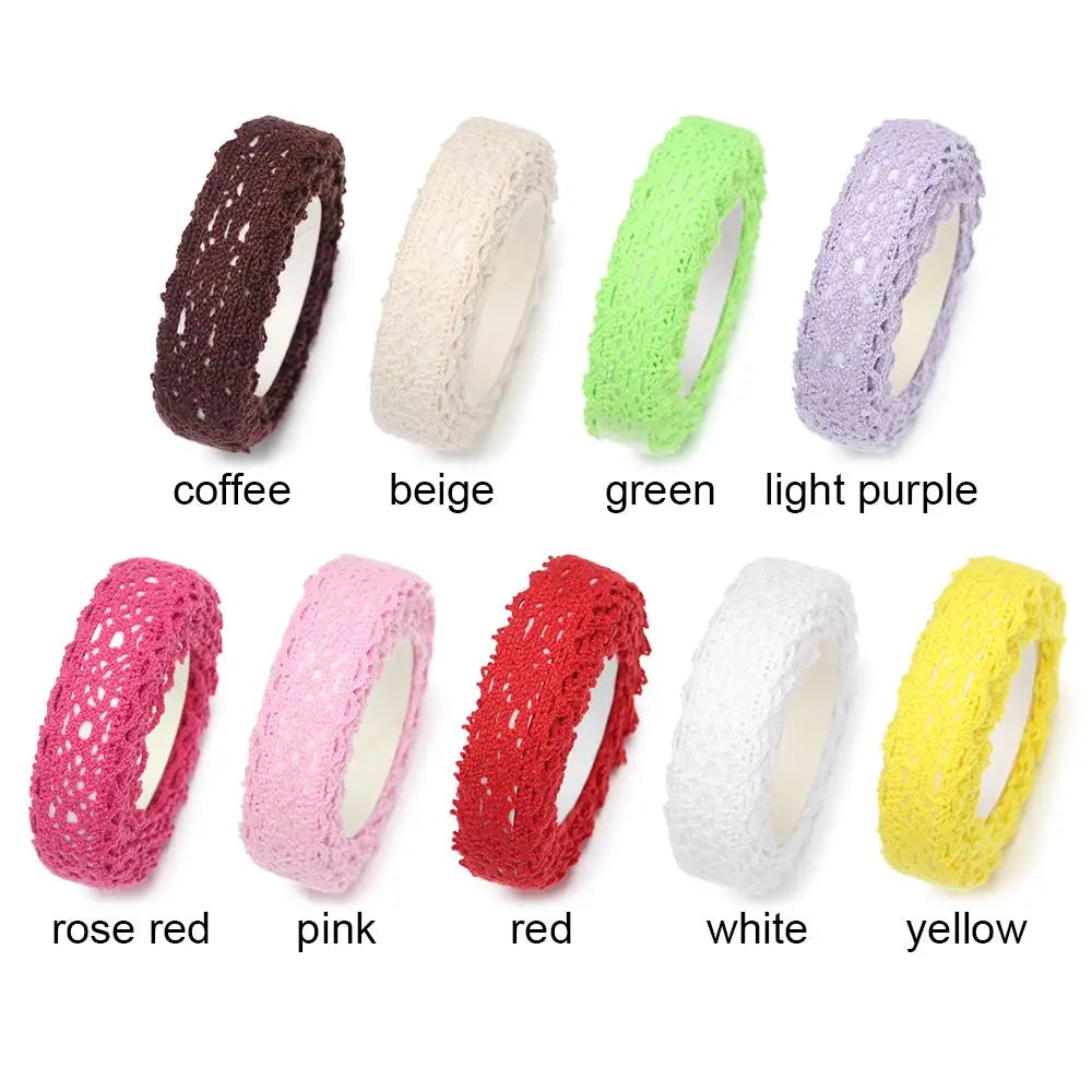 2Yards/pc Wedding Decor DIY Craft Self-adhesive Lace Fabric Trim Trimming Ribbon Cloth Tape Lace Tapes Sticker