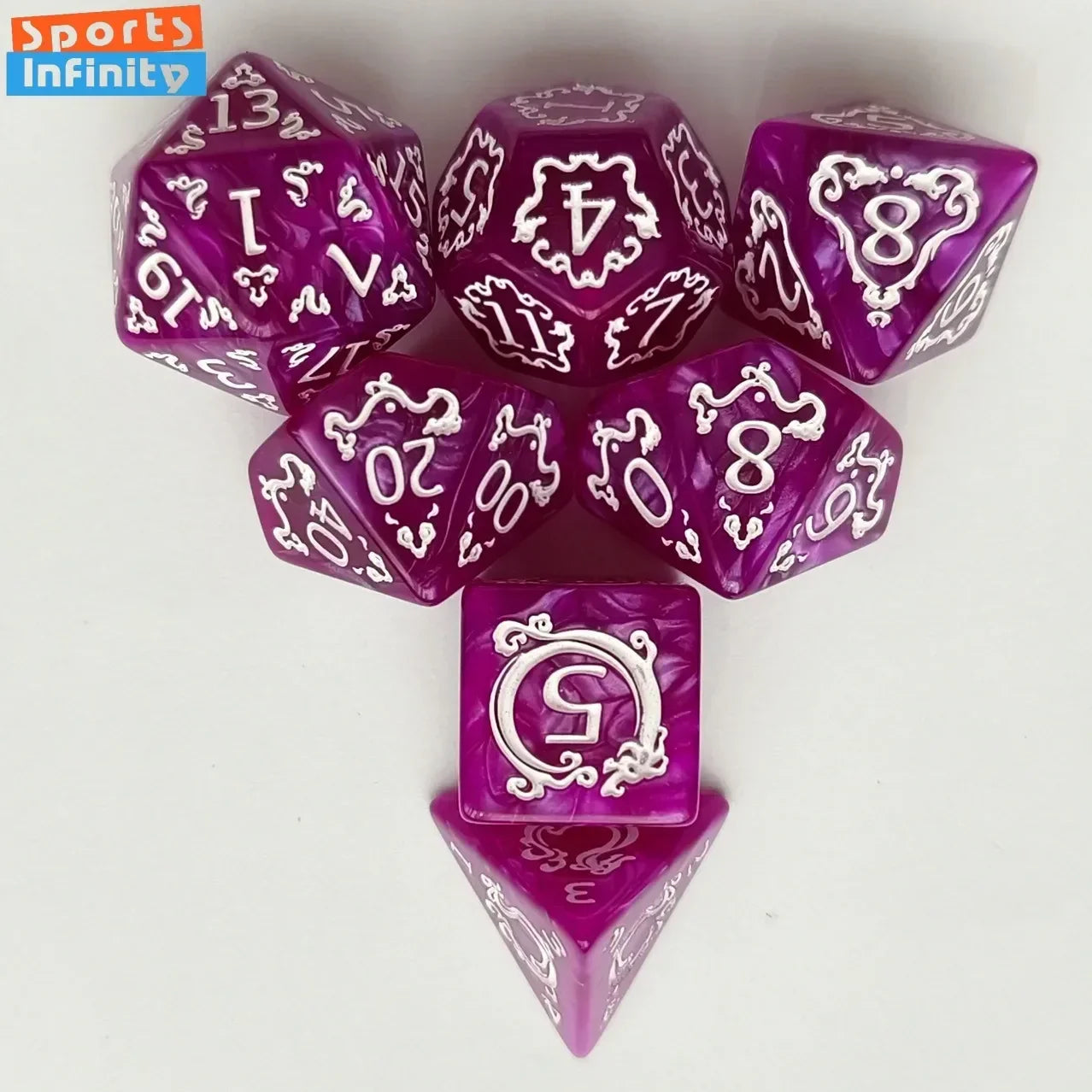 7pcs/set of Dragon Pattern Number Dice for DND Rpg Trpg COC Cthulhu Running Group Table Board Game Dnd Dice Set Polyhedral Dice