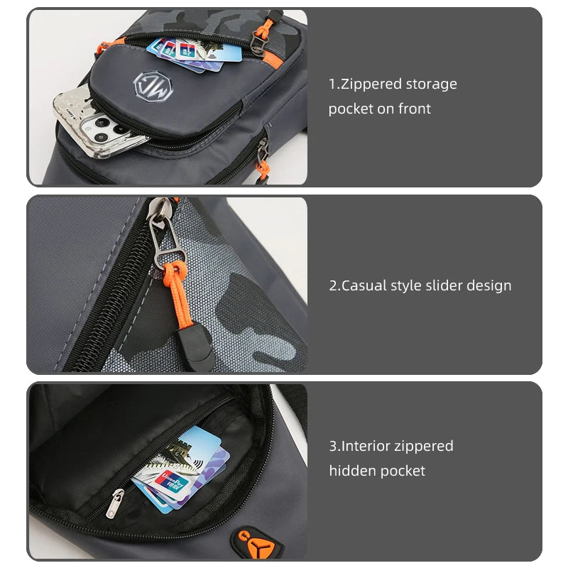Car Logo Camouflage Men Slanted Shoulder Bag Chest Crossbody Storage Bag For Morris Garages MG HS 2025 6 3 5 7 TF ZR ZS HS