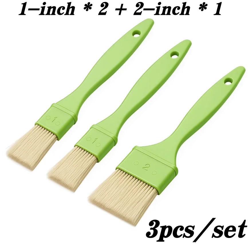 3pcs Oil Brush Kitchen Heat Resistant Baking Barbecue Pastry Tools Non-Shedding BBQ Grill Brush Multifunctional Basting Brush