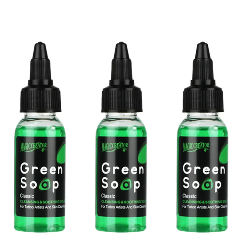 Tattoo Cleaning Soap Ink Tattoo Care for Fresh Tattoos Gentle Sulfate Free Tattoo Green Soap, Soothing Daily Wash for New Ink