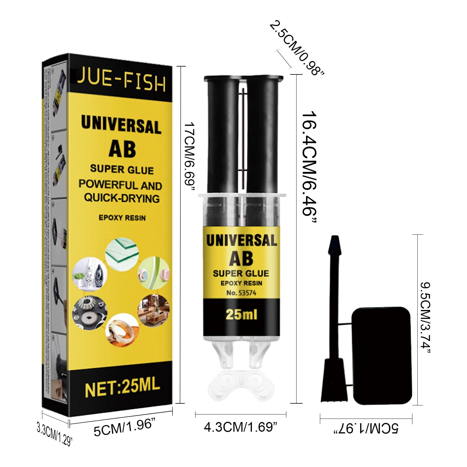 25ML Epoxy Resin AB Casting Adhesive High Temp Resistance Waterproof Super Strong Bond Repair Cracked Multipurpose Glue for Home