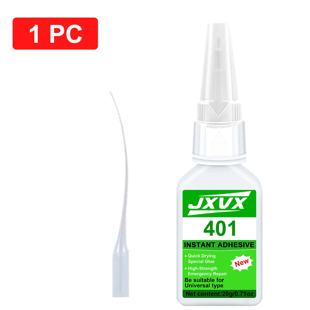 Jxvx Strong Transparent 401 Glue, Multi-Purpose Super Strong Adhesive Instant Glue Resin, Ceramic, Rubber, Shoes, Plastic Quick Repair Office Supplies Quick-Drying Waterproof Adhesive
