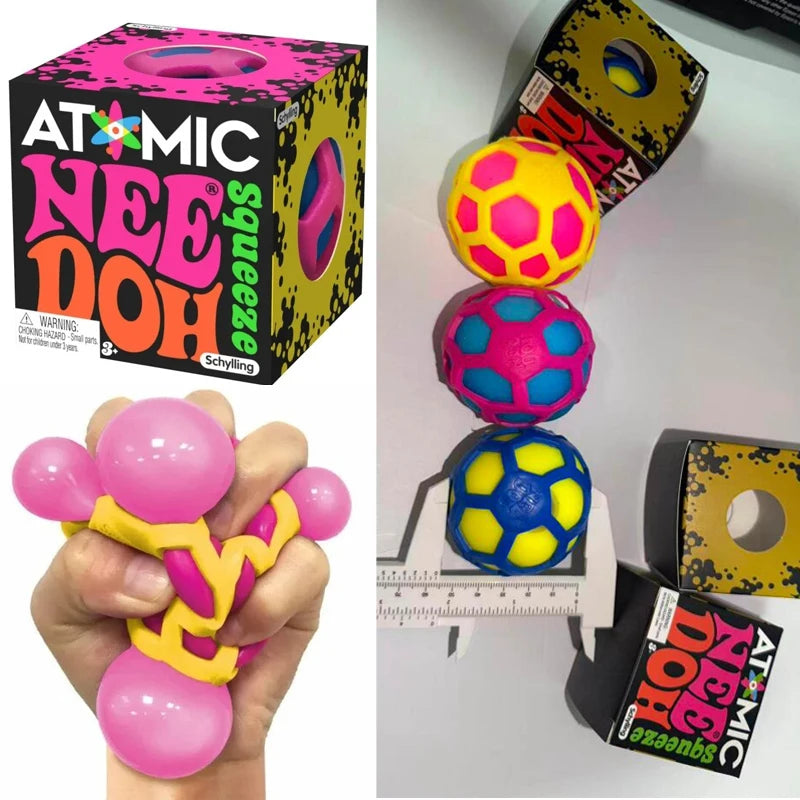 NeeDoh Squishy Schylling Atomic Stress Relief Ball Squishies/ Blind Box Party Gift Stress Relief Toy;. Sensory NeeDoh Fidget Toy