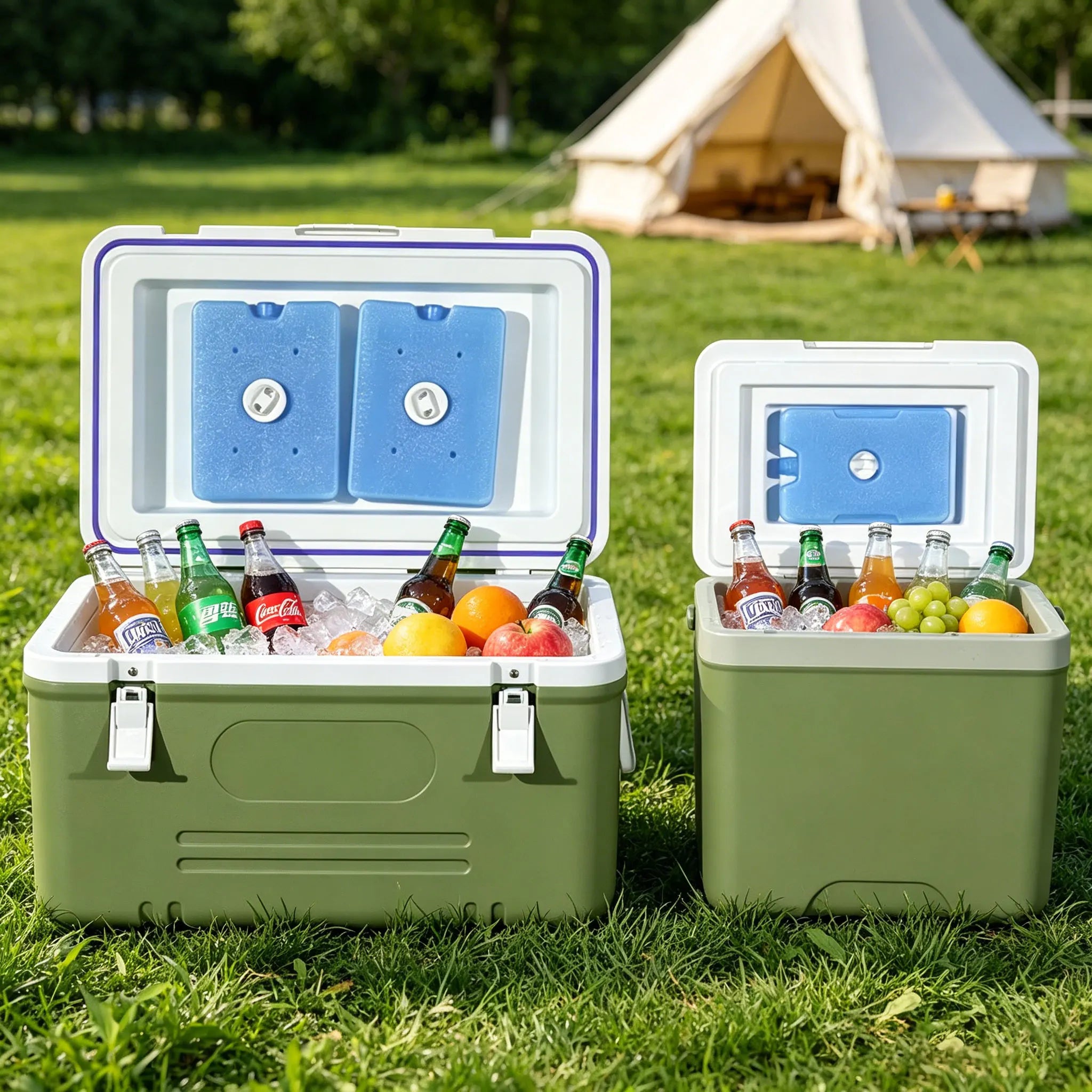 6/9/15/24/30L Green Large Capacity Camping Refrigerator Portable Fishing Car Outdoor Beach Picnic Barbecue Ice Bucket for Home U