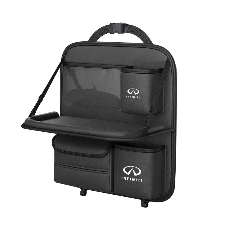 For Infiniti Q50 Q30 QX70 FX50S Q60 Q70 QX80 QX30 EX FX J Car Storage Bag Foldable Rear Seat Table Board Tissue Storage Box