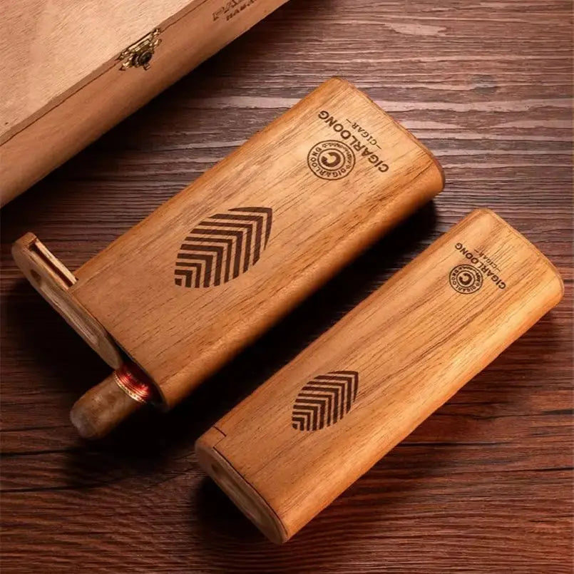 Convenient Travel Cedar Cigar Case 2/3 Holes (22mm) Portable Wooden Cigar Tube Box Accessory