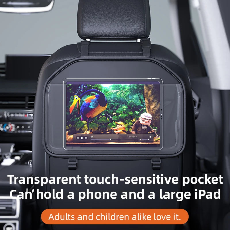 Transparent Pocket Car Seat Back Storage Bag Tablet Holder Wear-Resistant Auto Backseat Organizer for Children Car Accessories