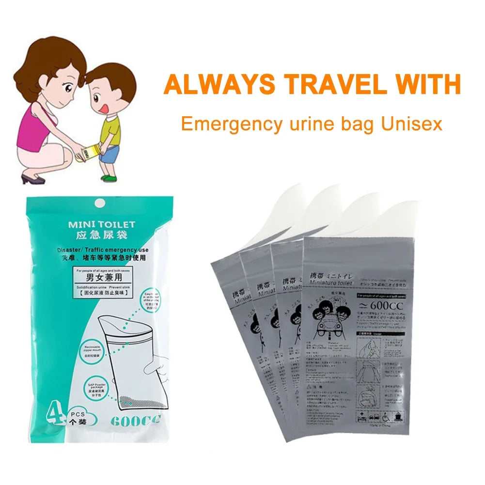4-20PCS Outdoor Emergency Urine Bags 600ml Disposable Travel Mobile Toilet Portable Urinal Bag for Female Baby Male Vomiting Bag