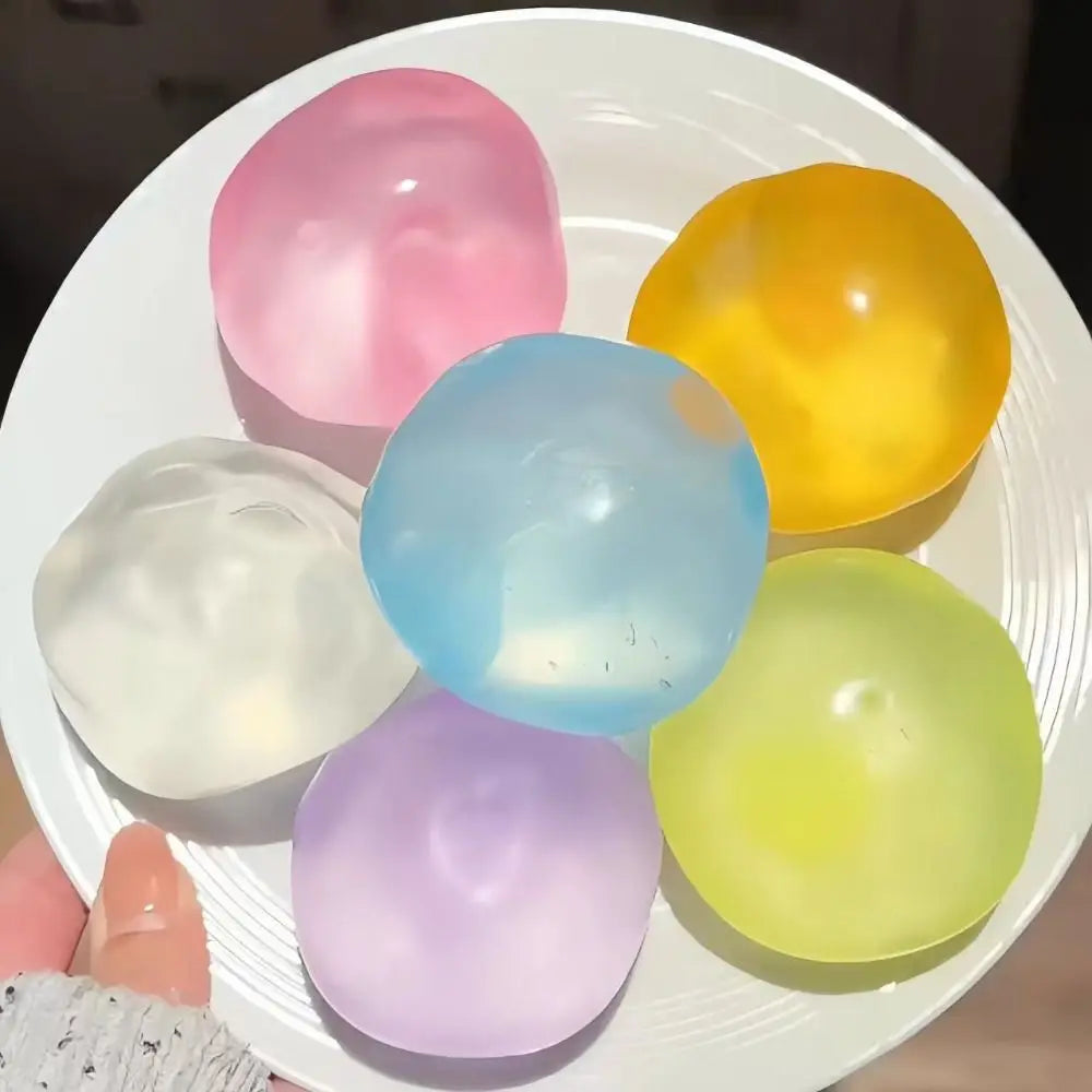Soft Coconut Oil Stress Ball Stress Relief Non-rebound Squeeze Sensory Fidget Ball Reusable Shapeable Decompression Pinch Toy