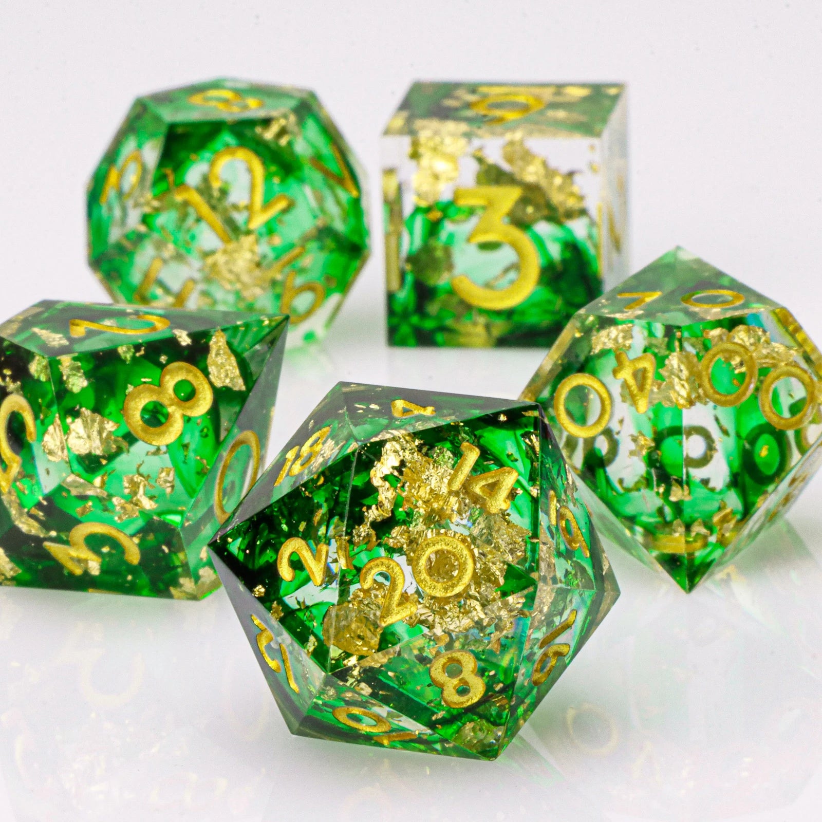 DnD Handmade Resin Dice, Polyhedral Dice Set for Dungeons and Dragons, D and D Dice, Sharp Edged Resin D&D Dice, D20 Dice