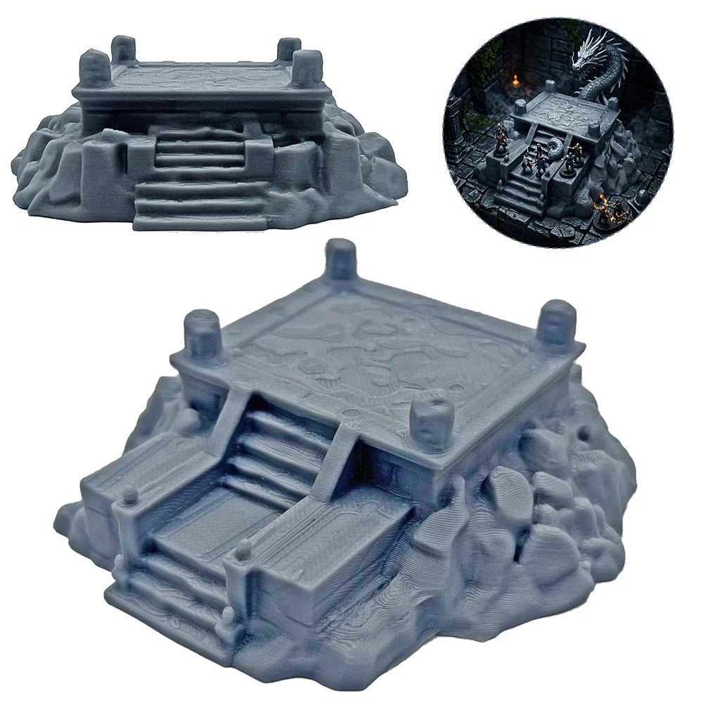 3D Printed Terrain Battlefield Platform With Stairs for Dnd/RPG Tabletop Wargaming Terrain Scenery
