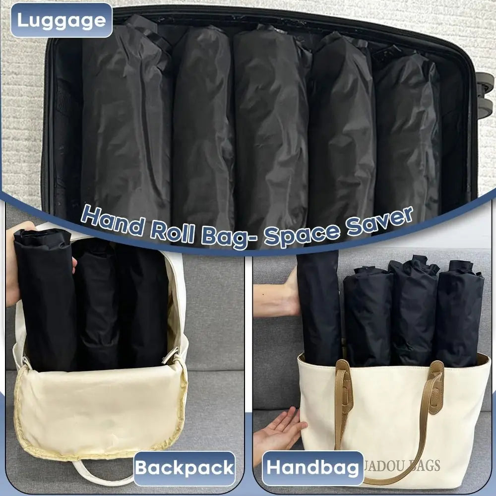 Reusable Hand Roll Vacuum Bags Space Saver Dustproof Vacuum Compression Bag Portable Luggage Vacuum Storage Bag for Travel