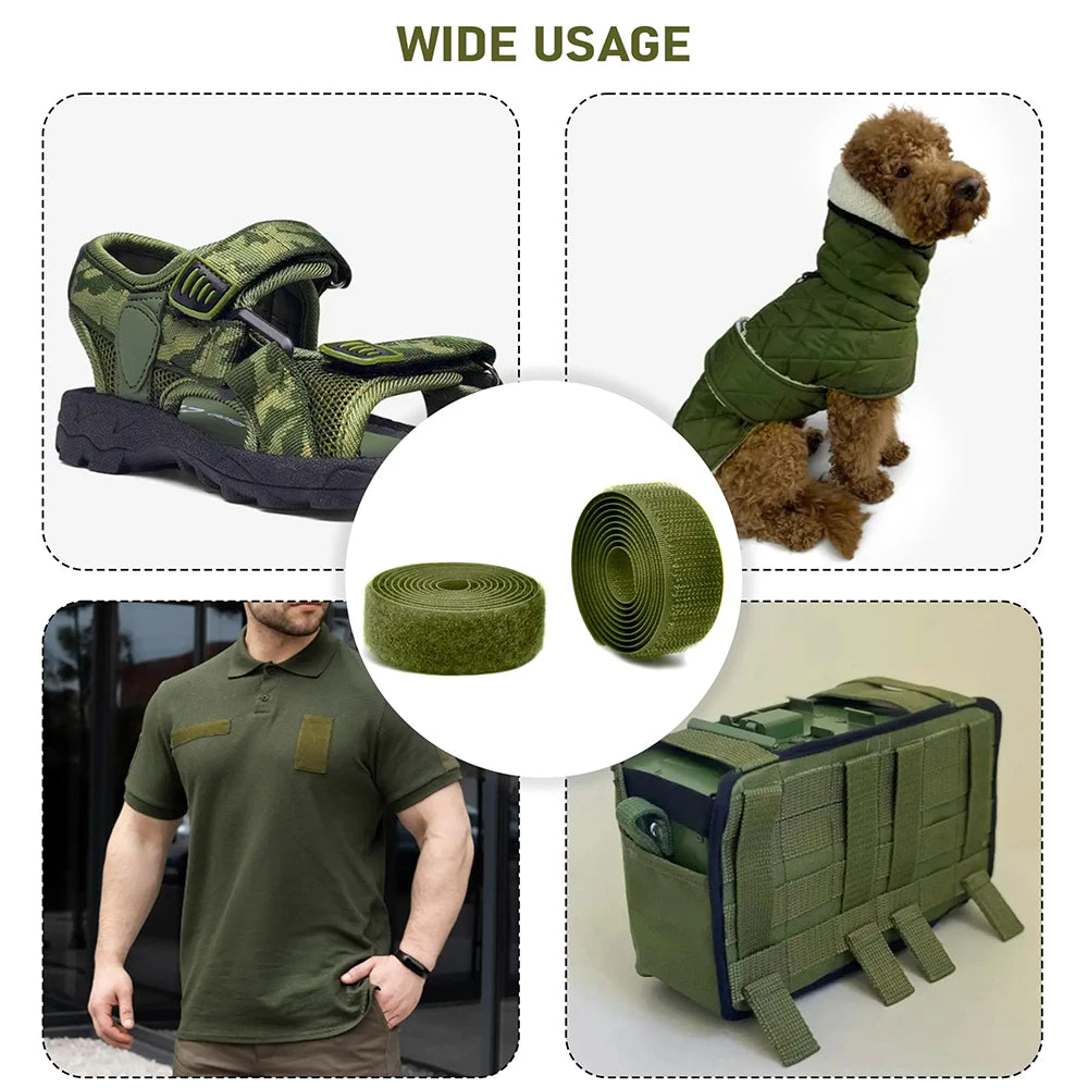 10Pcs 12cm Tactical Fastening Binding Strap Hook & Loop Reusable Strap Molle Nylon Straps for Outdoor Bag Clothes Shoes Backpack