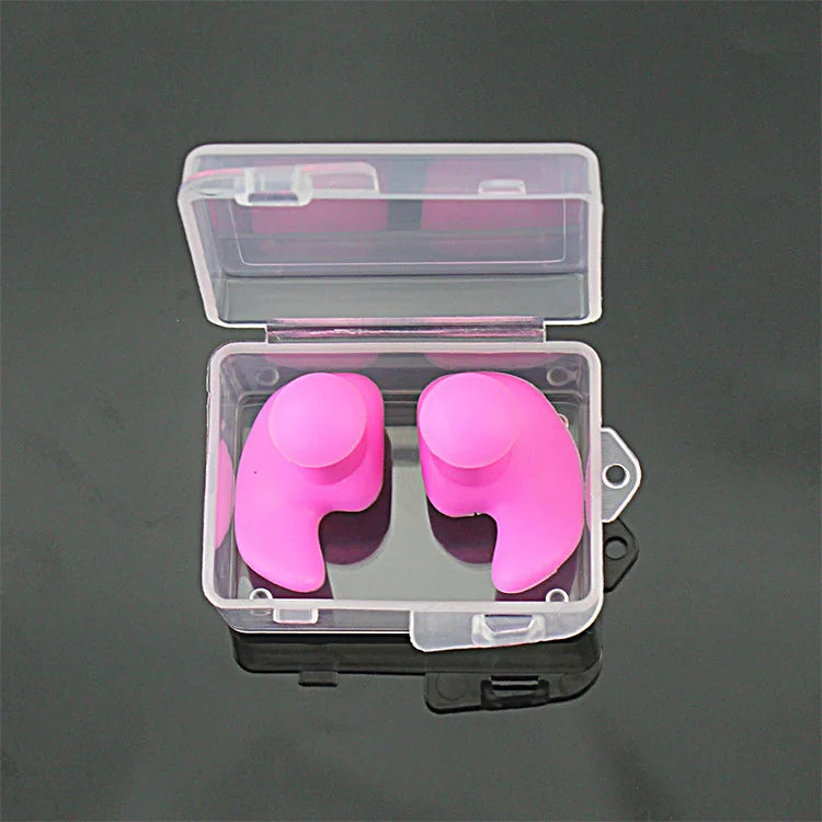 2 PCS Silicone Waterproof Earplug Environmental Soft Ear Plugs Adult Children Swimmers Swimming Diving Portable Earplug W/ Box