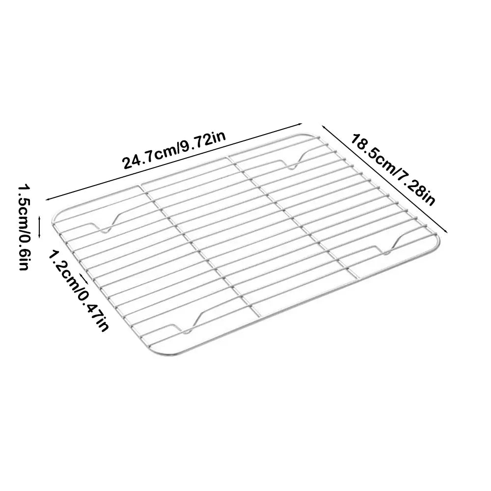 New Stainless Steel Cooling Rack Dense Wires Smooth Edge Baking Rack Easy to Clean Barbecue Cooking Mesh Shelf Drying