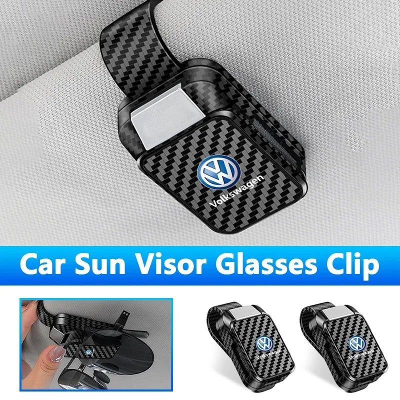 1PC Car Sun Visor Glasses Clips Interior Eyeglasses Storage Holder For VW GTI Polo Golf Passat Tiguan Arteon Touareg Taigo Jetta
