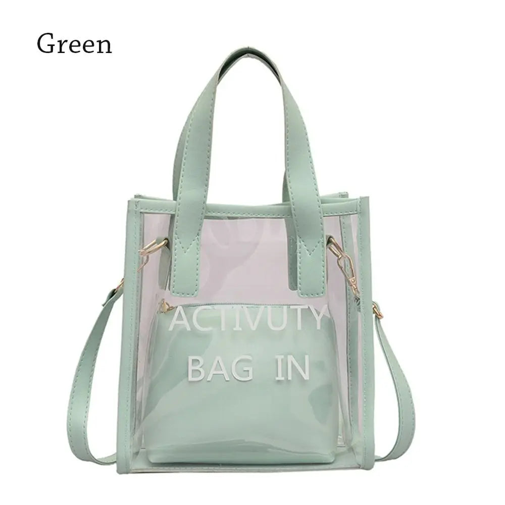 PVC Jelly Bag Women Transparent Handbags Summer Beach Clear Shoulder Bags Fashion Crossbody Bags