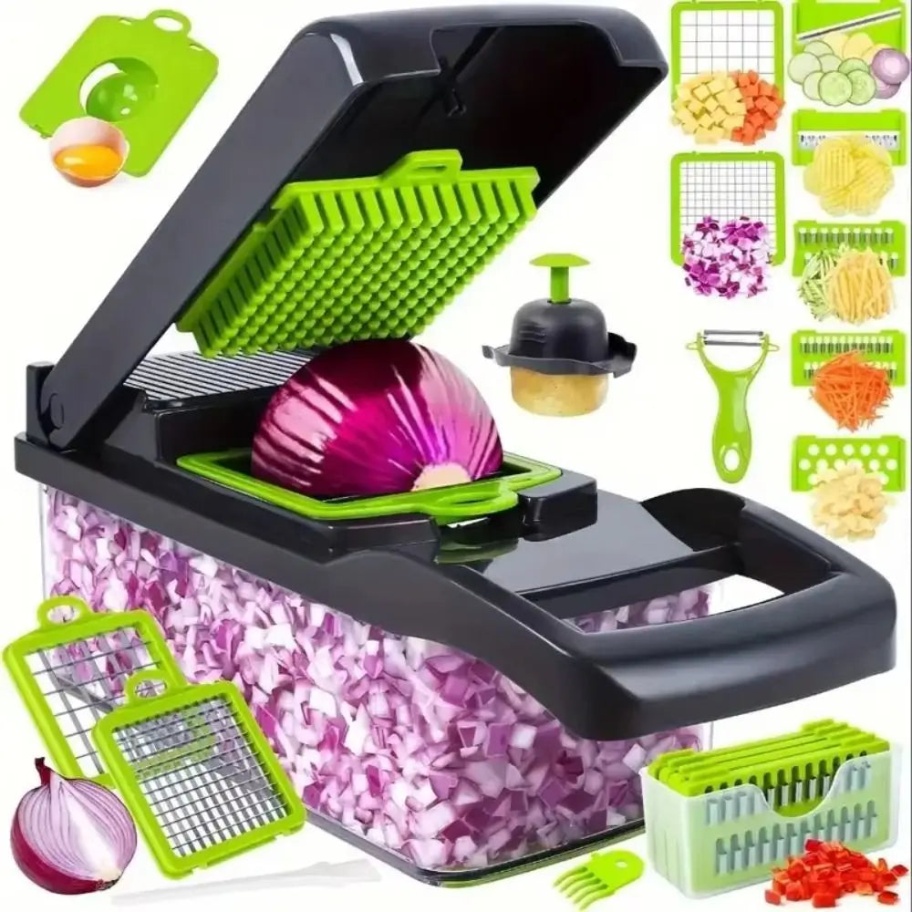 16-In-1 Function Kitchen Vegetable Cutter Potato Peeler Compact Fruit Slicer Portable Carrot Grater Kitchen Tools