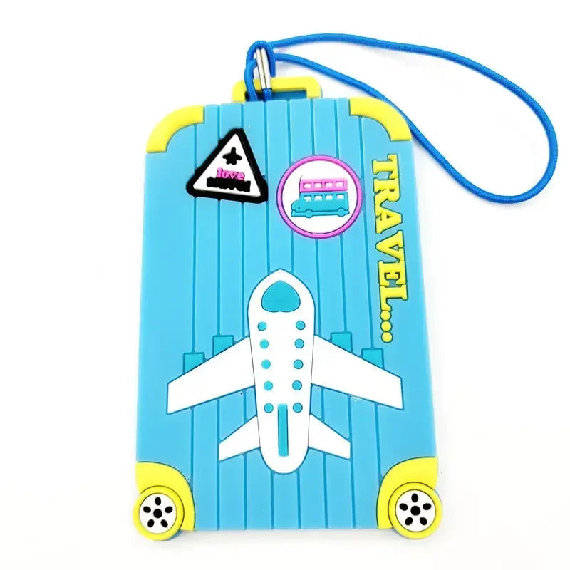 New PVC Luggage Tags Travel Accessories Silicone Suitcase Tags Fashion Style Silicon Portable Travel Label ID Address Holder