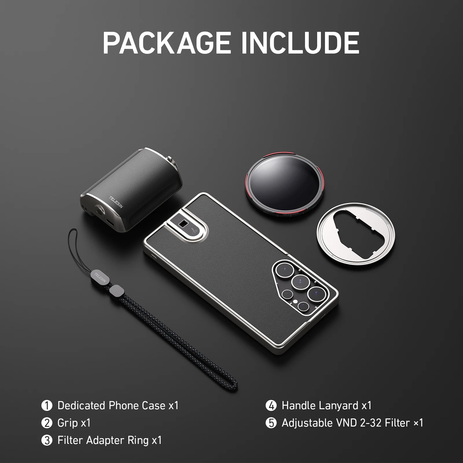 TELESIN Master Shooting Set Phone Camera Hand Grip Phone Holder CPL ND 2-32 Filter Remote Handle For SAMSUNG Galaxy S25 Ultra