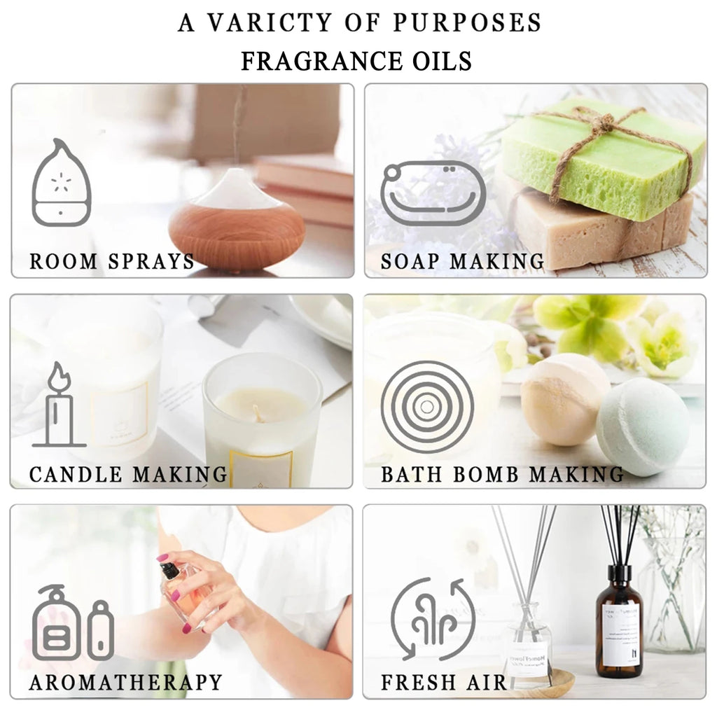 PHATOIL 1/9PCS Essential Oils Gift Set-10ml Pure Essential Oil For Diffuser Aromatherapy Candle Making Lavender Vanilla Oils