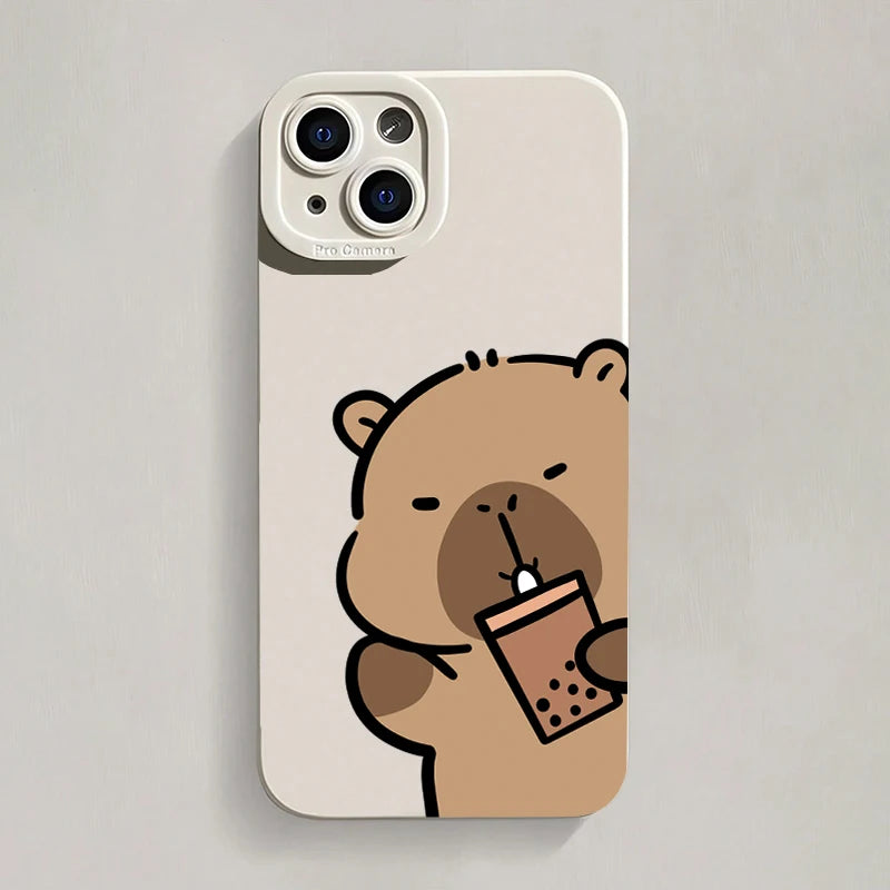 Cartoon Cute Capybara Phone Case For Samsung Galaxy S25 FE S24 S23 S22 Ultra Plus A16 A26 A36 A56 A55 A25 A35 A54 A34 A33 Cover