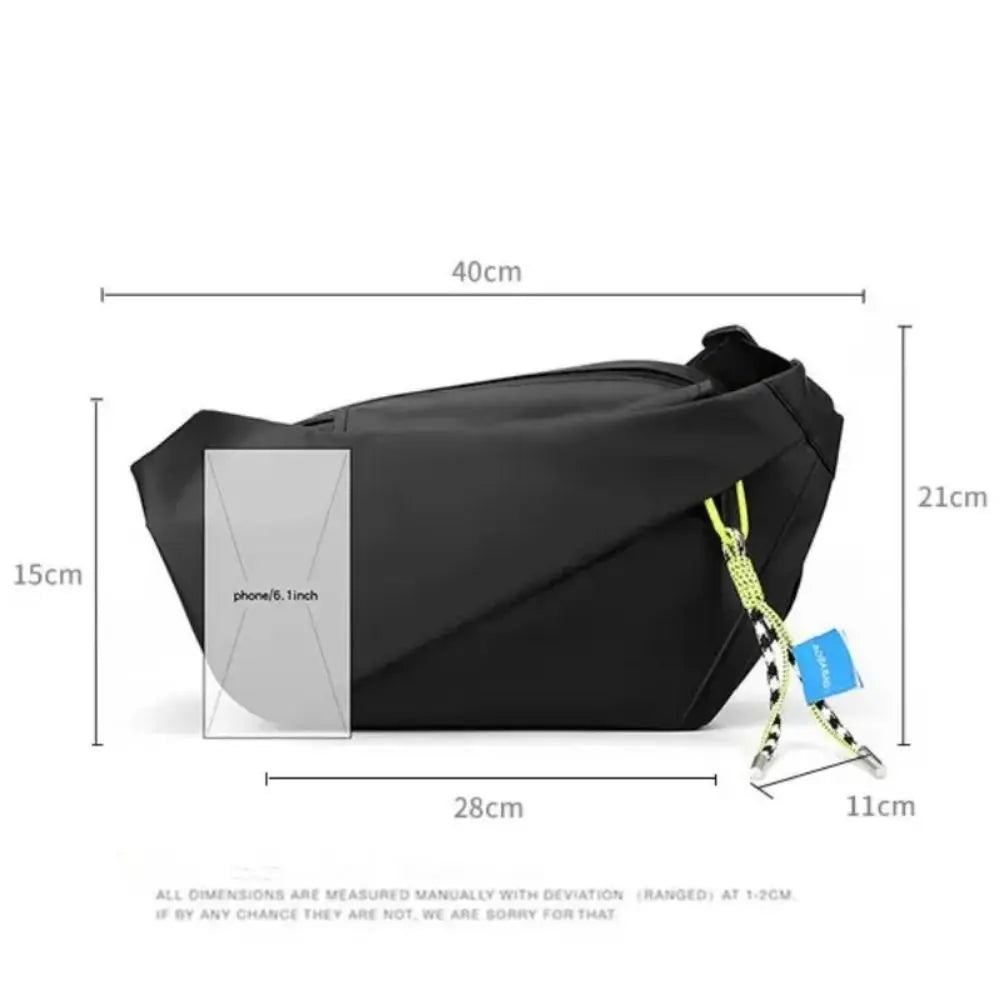 Fashion Nylon Shoulder Chest Bag Waterproof Large Capacity Messenger Bag Travel Bag Running
