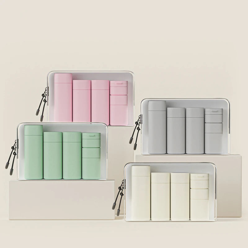 4PCS/Set Soft Squeeze Empty Refill Bottle Portable Travel Dispenser Container For Shampoo Shower Gel Cosmetic Liquid Storage