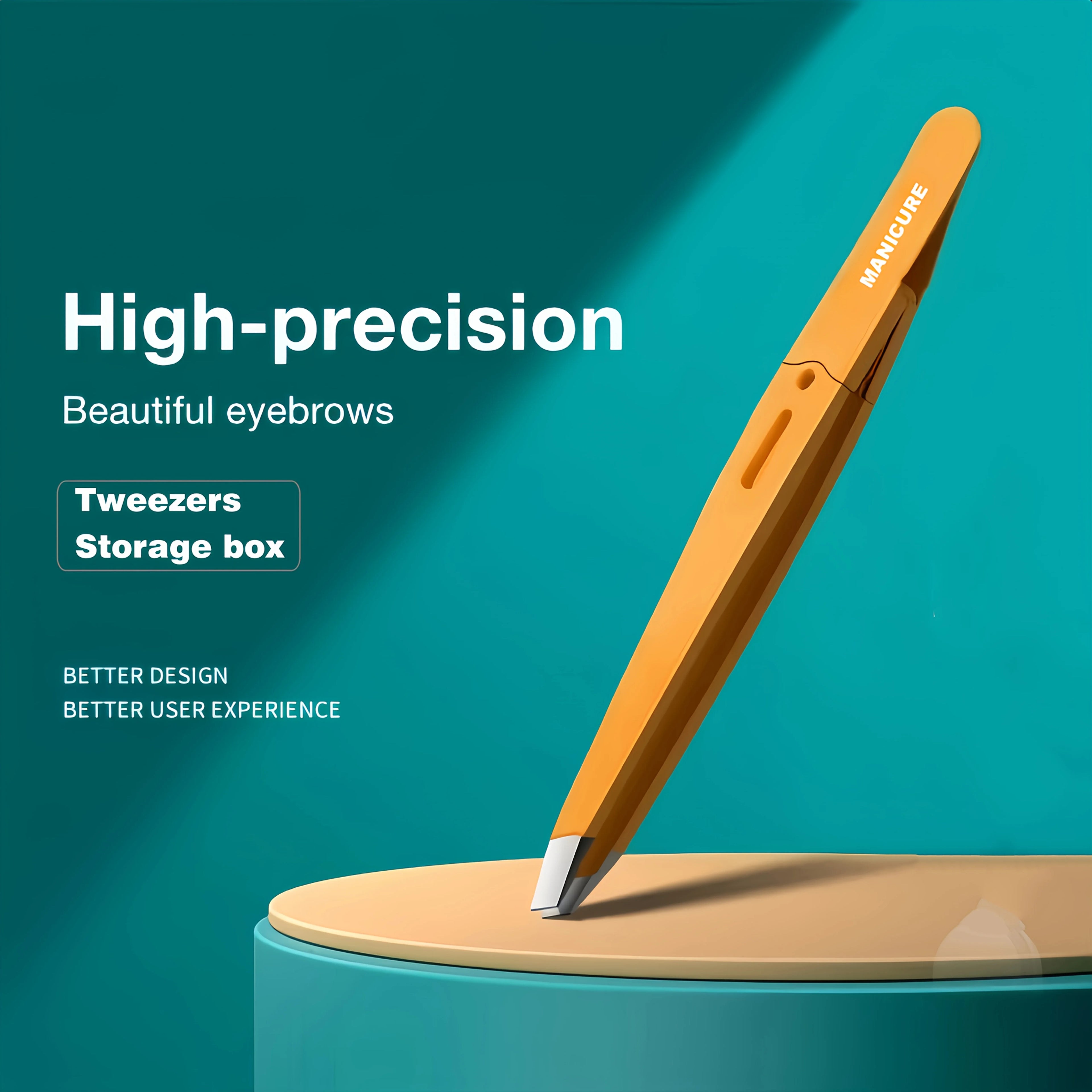 Precision Eyebrow Tweezers Durable Stainless Steel Non-Slip Grip for Facial Hair Removal Perfect for Everyday Beauty Routine